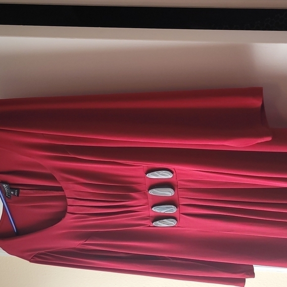 Enfocus Studio Plus Size Dress Size 16 Burgundy - Picture 5 of 7